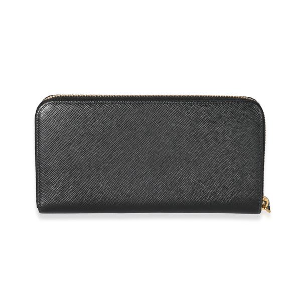 Prada Black Saffiano Long Zip Around Wallet - Picture 3 of 5
